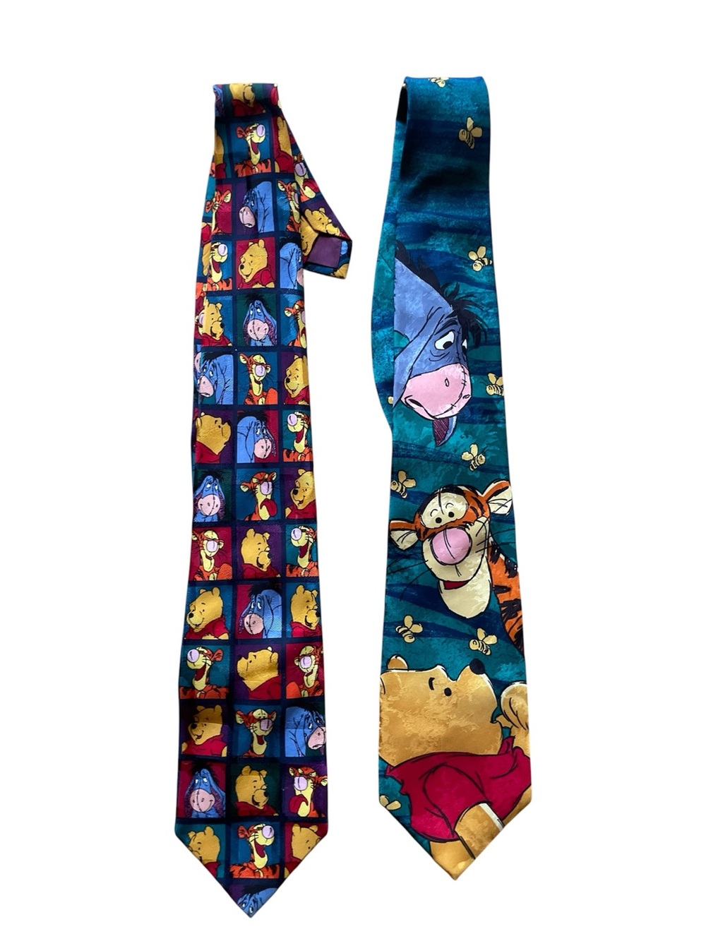 Set of 2 Vintage Winnie the Pooh Character Silk Ties- The Disney Store